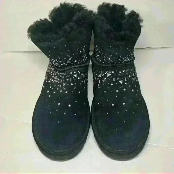 UGG Classic Galaxy Mini Bling Boots Black Suede Women’s Sz 7 MSRP&180 - Picture 1 of 13